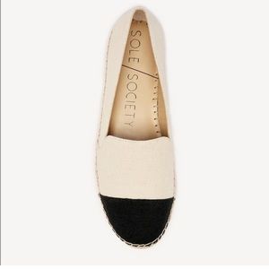 Sole Society, 10,  Samyrah Black and Cream Espadrille Flat